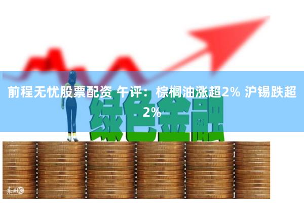 前程无忧股票配资 午评：棕榈油涨超2% 沪锡跌超2%